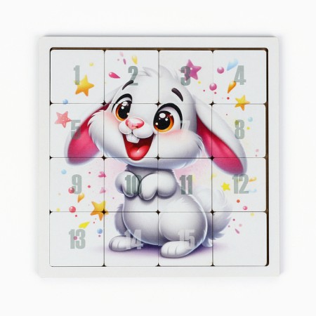 Puzzle "Fifteen. Animals", logical board game, set 3 pcs, 22 x 22 cm-1