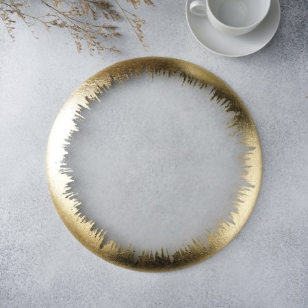 Glass Plane Lack Magistro "Burleske", D = 33 cm, gold color-4