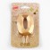 Candle in the Almaz cake number 0 gold, 6.5 cm