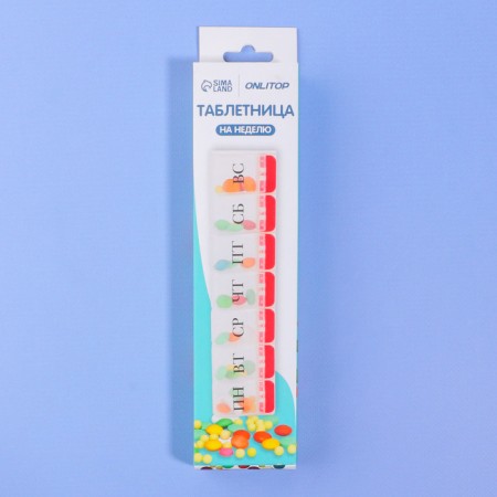 Tabertelet "Week", Russian letters, 7 sections, color mix-4