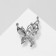 Brooch "Butterfly" with a pearl wing, white color in silver