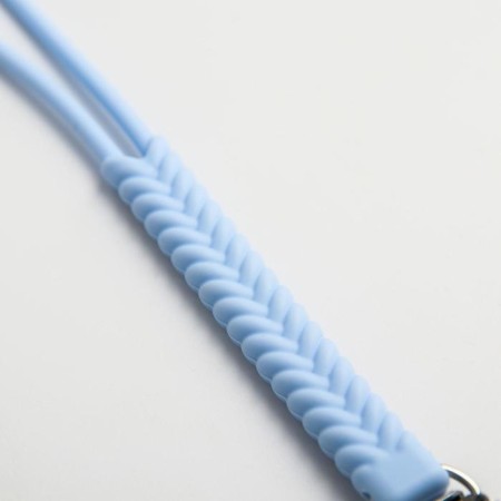 Holder for the nipple - dummy "pigtail", silicone, blue color-1