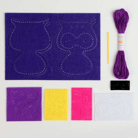 Set for creating a toy made of felt "owl", with perforation and filler-2