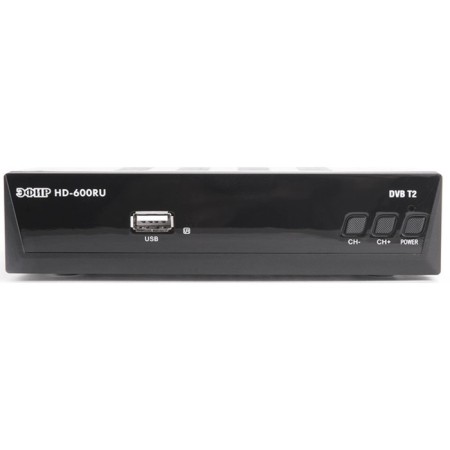 TV prefix DVB-T2 Ether HD-600ru EDO Metal, display, analogue HD-225