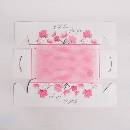 Capcake box, confectionery packaging, 2 cells "With love for you", 16 x 8 x 7.5 cm-3
