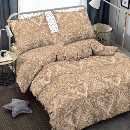 Bed Lowworm euro Amore Mio, size 200x210 cm, 200x215 cm, 70x70 cm - 2 pcs, beige color