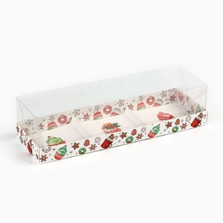 Box for Musser cakes “Happy New Year”, sweets, 27 x 8.6 x 6.5 cm, New Year