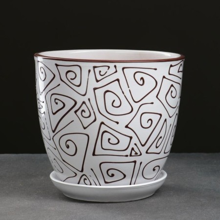 Pot floral abstraction white 2.5 liters-1