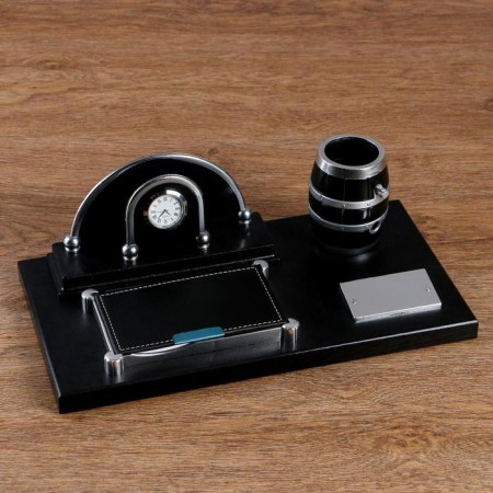 Table set 4V1 with a business card and clock, 34x17x13 cm-6
