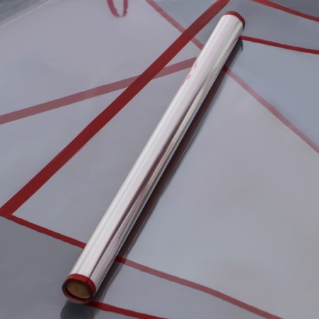 Glossy film transparent "strip", 58 cm x 10 m, red-4