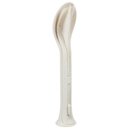 Set of cutting devices Maclay: spoon, fork, knife, plastic, beige color-3