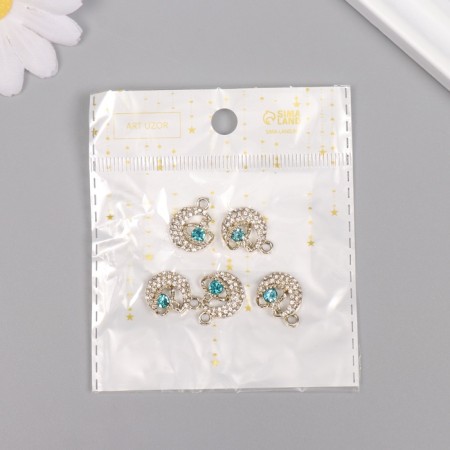 Decor for creativity metal, rhinestones "Cosmic month" gold 1.8x1.4x0.5 cm-3