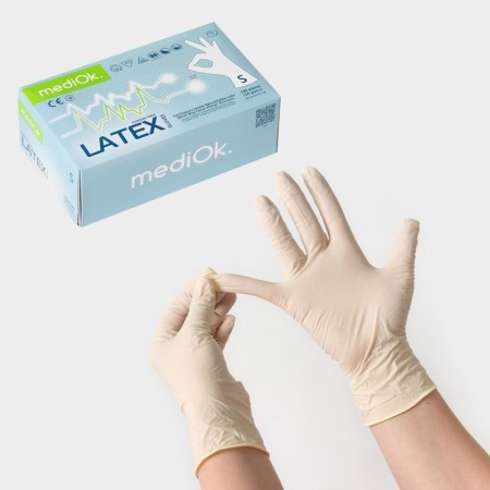 Latex gloves observant non -puddered, textured, n/st, size S