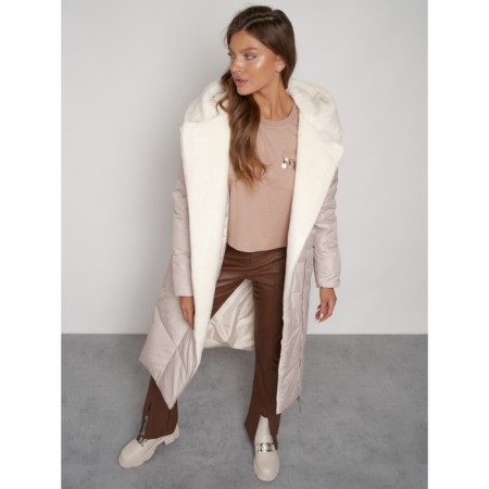 Coat insulated winter female, size 52, beige color-28