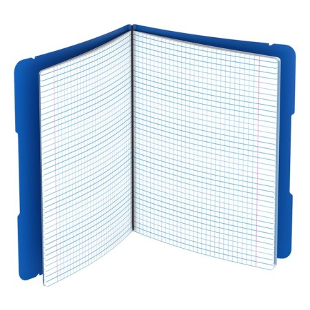 Notebook A5+, 48 sheets in the Erichkrause "Folderbook", removable plastic cover, elastic bands, offset unit, white 100%, blue-2