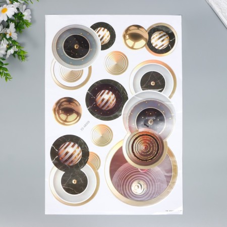 Plastic sticker interior 3D "planetarium" 52x35 cm