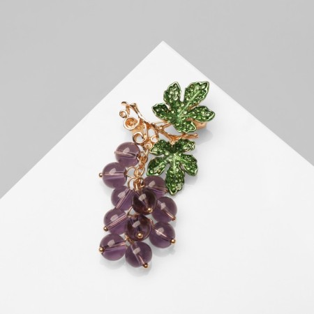 Brooch "Grapes" Brush, Pudylet-green color in gold-1