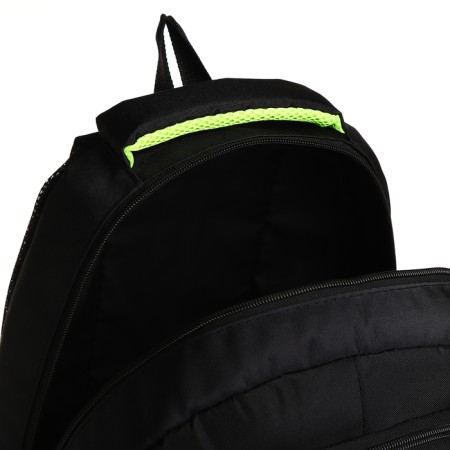 Youth backpack with a zipper, 4 pockets, black/green color-5