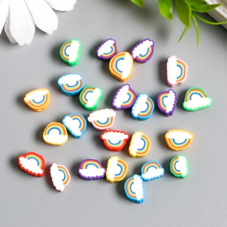 Beads for PVC "Rainbow and Cloud" Set 25 pcs 0.5x0.8x1.2 cm