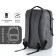 Male backpack on a zipper, 2 external pockets, with USB, gray color