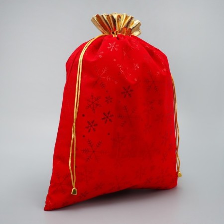 Bag gift suede "New Year's miracle", snowflakes, embossing, 30 x 40 cm +/- 1.5 cm, New Year-2