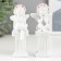 Polystone souvenir "Snowty angel in a pink wreath on the column" MIX 10.8x4.7x4.7 cm