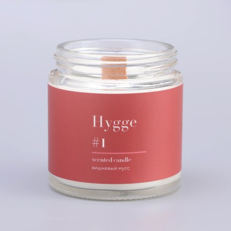 Aromatic candle "Hygge" #1 cherry mousse, soy wax, in a bank, 90 g-10