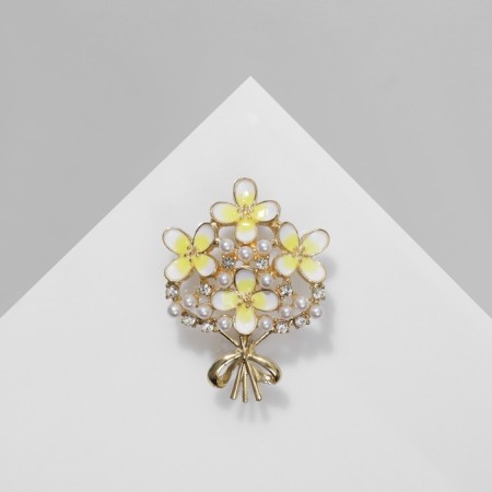 Book "Flower" bouquet, white-yellow color in gold-1