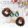 New Year! Earrings "New Year" wreath with a bell, colored in gold