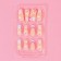 Falled nails "Rainbow", 24 pcs, adhesive plates, ballerina shape, glossy beige/yellow/blue color