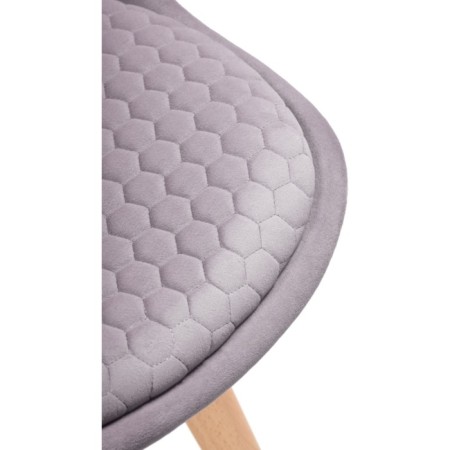 Wooden stool Bonuss array of beech/velor, natural/gray 50x56x82 cm-5