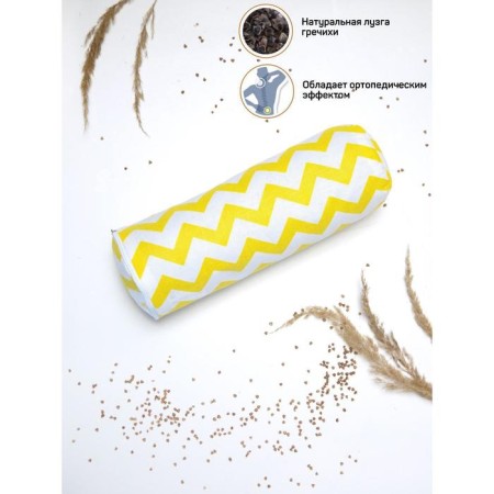 Orthopedic pillow with bunch of buckwheat "Zigzag", size 30x8 cm