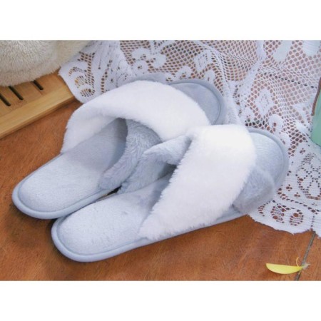 Slippers # 3 women, size 36.5, white-gray color-1