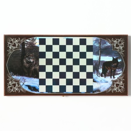 NARDS "flock", wooden board 50 x 50 cm, with a field for playing checkers-3