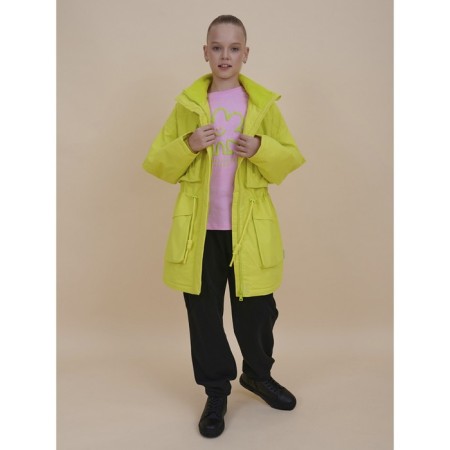 Vetrovka for girls, height 128 cm, lime color-6