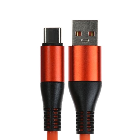 Type -C cable - USB, 5 A, TPE braid, thickened, 1 meter, orange-1