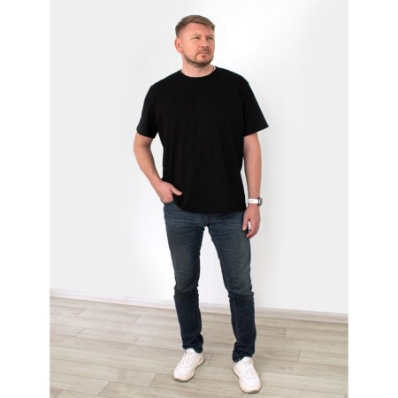 Male T-shirt, size 64-66, black color-6