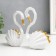 Souvenir Polystone "Swans, Hofre's Wings" White with gold set 2 pcs 17.5x12.5x7 20x14x7 cm