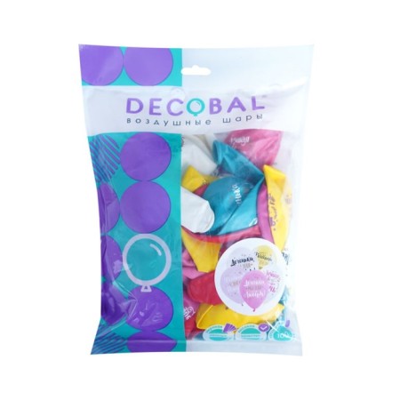 Latex ball 12 "" With DR! Daughter ", pastel, set of 50 pcs., Mix-9