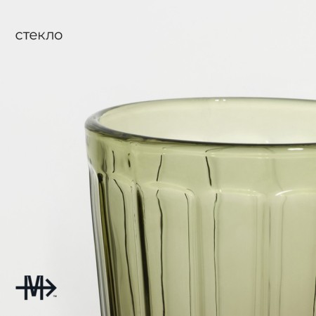 Glass glass Magistro "La-Channel", 350 ml, green color-1