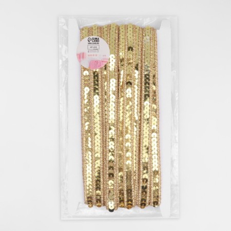 Decorative braid with sequins, 12 mm, 9 ± 0.5 m, gold color-2