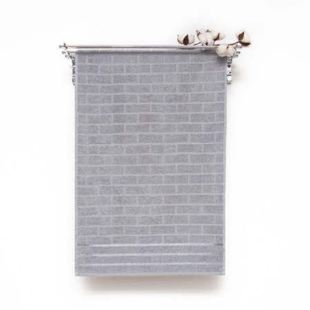Terry towel 70x130 BRICS, gray color 420g/m 100% cotton