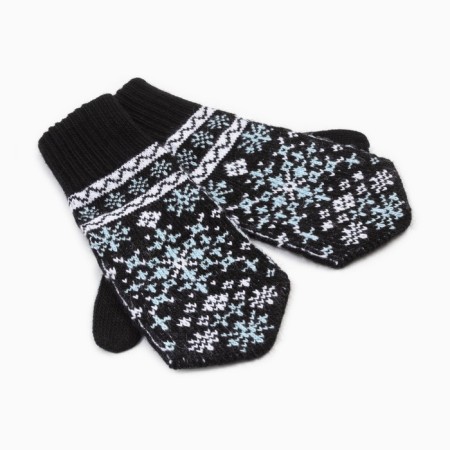 Female mittens, black color, size 18