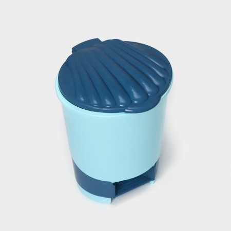 Garbage bucket, 10 l, with pedal, blue color-4