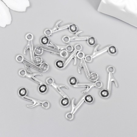 Decor for creativity Metal "Musical note" silver 1.7x0.4 cm-2