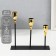 Summary Metal for 3 candles "Achilles" black with gold 20x6x18 cm