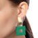 Earrings Assorted Azelia Square, green color in gold