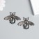 Decor for creativity metal, rhinestones "fly" dark silver 3.5x4.7 cm