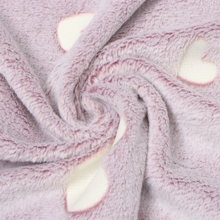 Gluming blanket 150x200cm, hearts, Velsoft 260g/m, PE100%-1