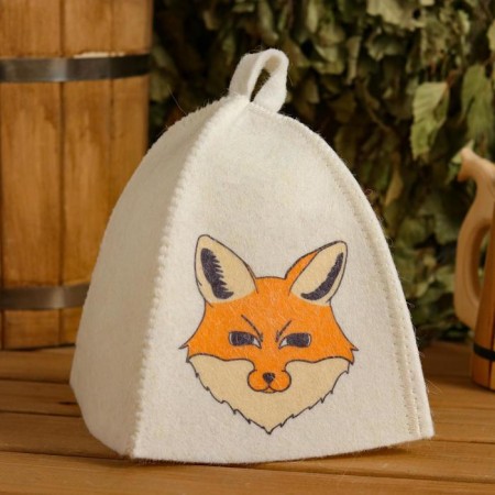 Bath cap children's "Fox" with print, white